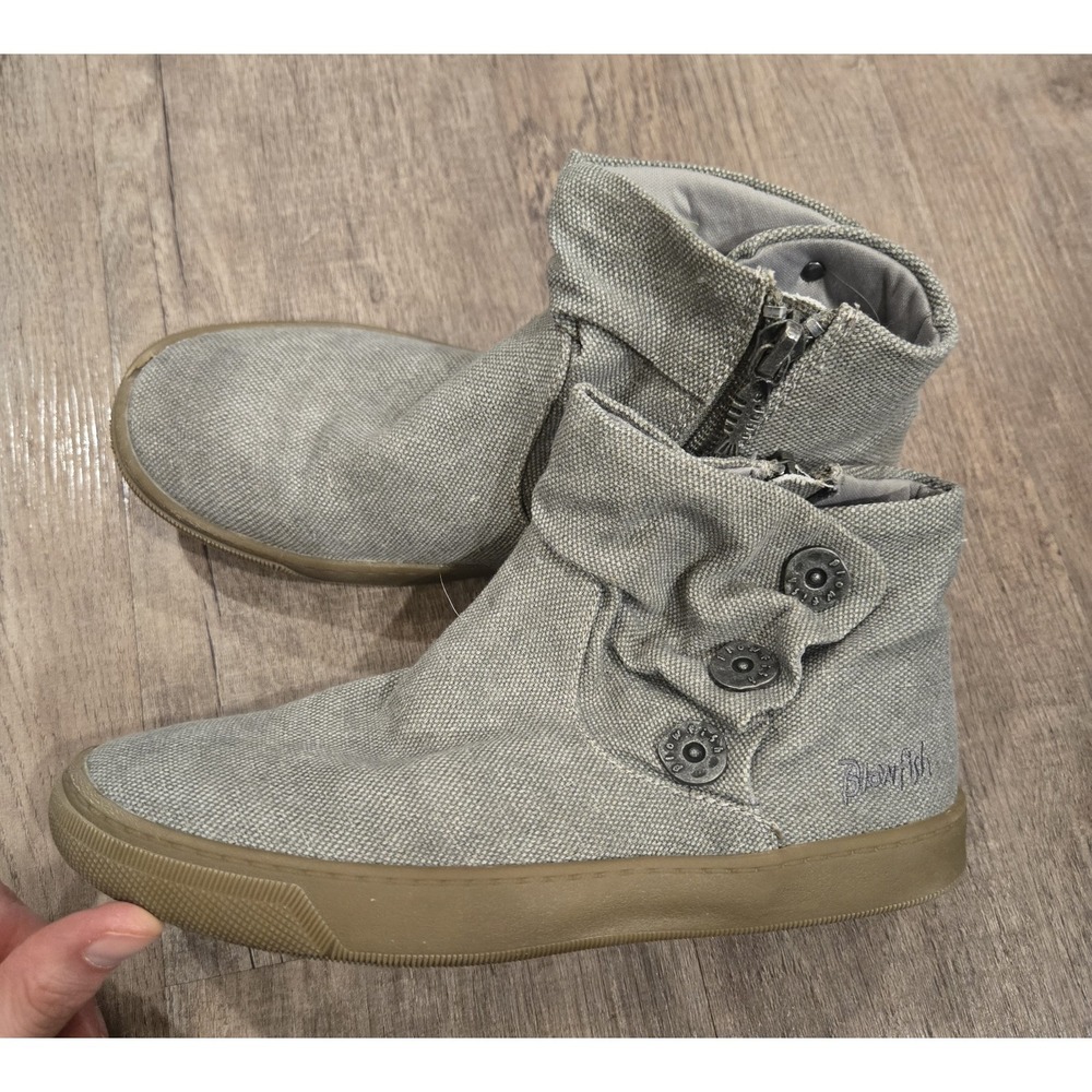 Kids Girls Blowfish Size 2 Grey Gray Side Zip Booties Shoes Boots